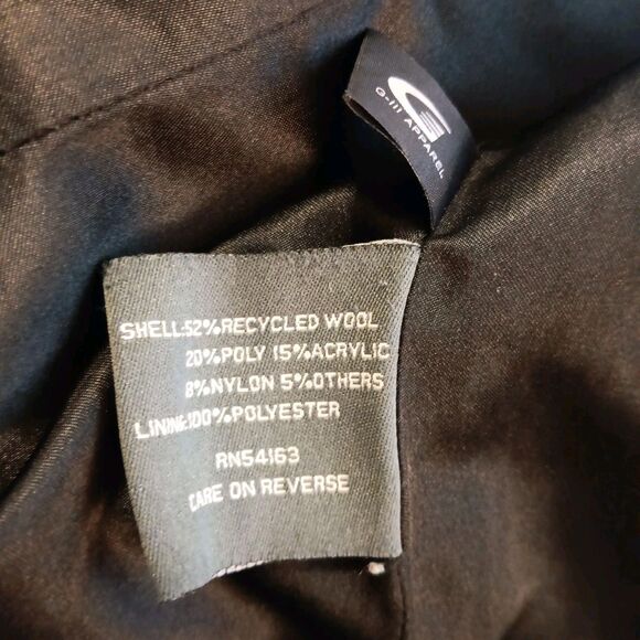 Kenneth Cole Reaction Black Wool Blend Double Breasted Peacoat Women's Sz 10 - Picture 9 of 13